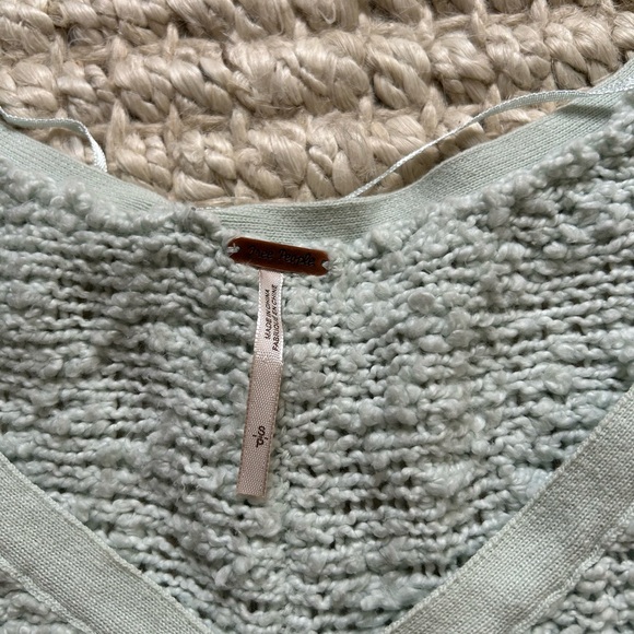 Free People Song Bird popcorn sweater in mint S - Picture 3 of 5